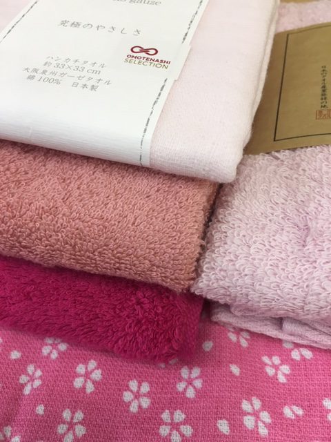 ピンク色のお話し 松竹タオル店